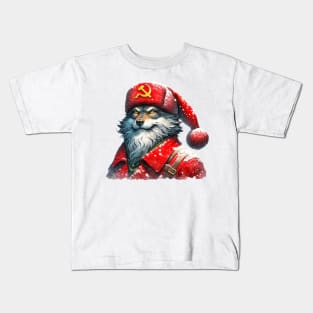 communist wolf santa claus Kids T-Shirt